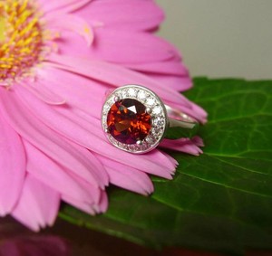 Authentic 2.4Ct Round Cut Lab Created Garnet Women's Wedding Ring 14K White Gold Plated