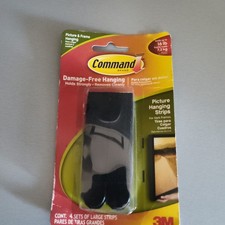 Command 3M Damage Free Large Picture Hanging Strips Black NIP II 