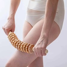 Curved Wood Massage Roller Stick Lymphatic Drainage Cellulite Massager