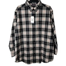 ROUNDTREE  YORKE Men Portuguese Flannel Shirt Black White Big Tall 2XB NWT
