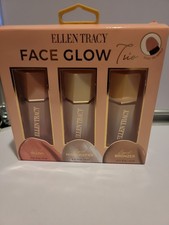 Ellen Tracy Face Glow Trio Set Blush, Highlighter, Broner