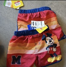Lot of 2 Disney Junior Mickey Mouse Baby Swim Shorts Size 12M UPF 50 NWT