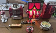 Vintage Coca Cola Collectibles Lot House, Jukebox, Machine, Bear, & Etc