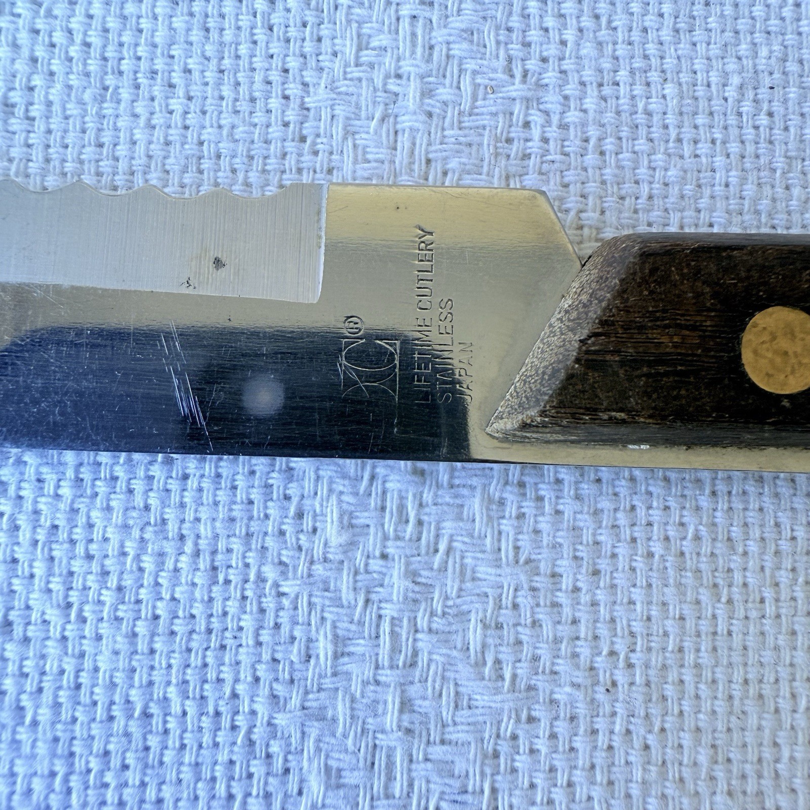 Vintage AVANTIX Stainless Steel Serrated Slicing Knife Wood Handle Japan 15”