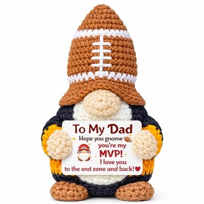 MUTUALUS Dad Gifts for Fathers Day - Funny Cute Handmade Crochet Football Gno...