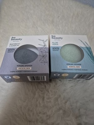 2 Gesichtsreinigungsschwämme Aleo Vera Bamboo Carbon be beauty natural Neu OV