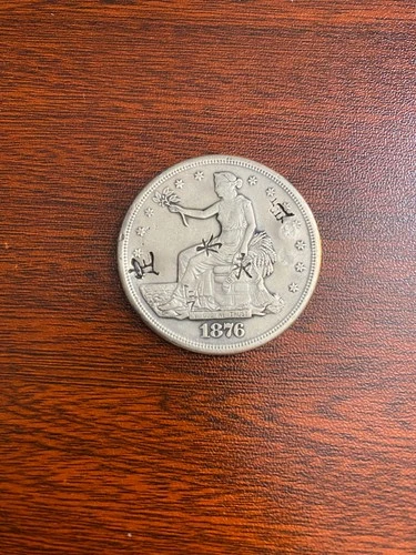 1876-S Trade Dollar Chinese Chop Marks Raw - Lot #57