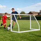 6' x 4' Soccer Goal With Net Strong Straps Anchor Large Soccer Goal Sports White