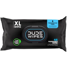 DUDE Wipes Unscented Flushable - 48 Count (Pack of 1), White