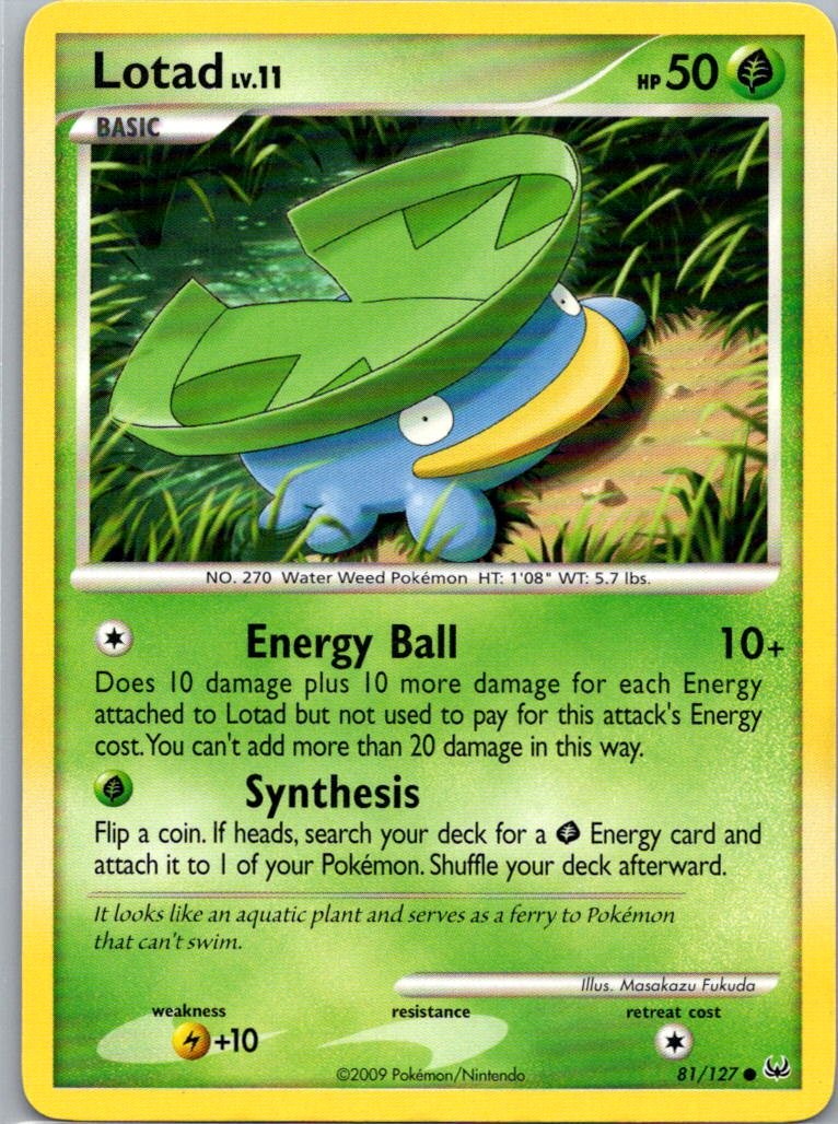 Pokemon TCG Lotad 81/127 Platinum NM