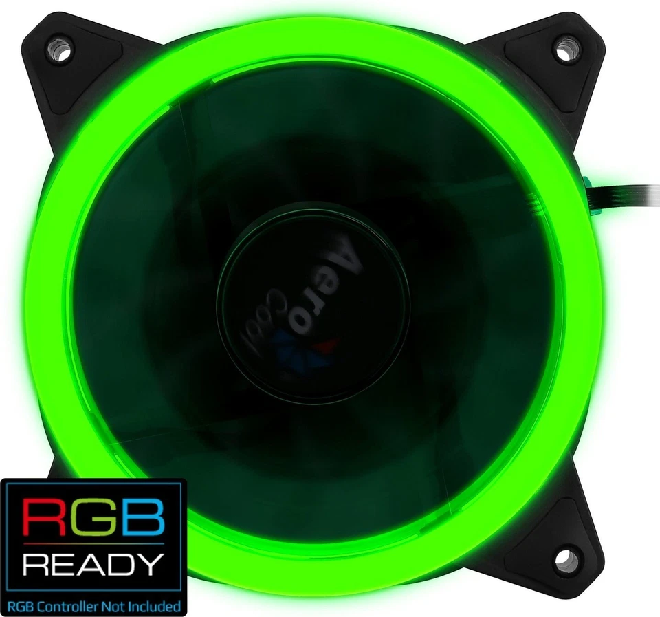 Aerocool Rev RGB 120mm Lüfter Dual Ring Beleuchtung leise 1200 U/min PC Kühlung - Image 2 of 4