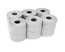 12 x Toilettenpapier Großrolle Klopapier weiß 2-lagig Jumbo Rolle 600 Blatt