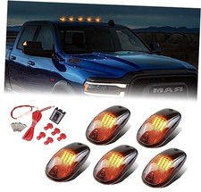 5 X Cab Roof Marker Lights Smoke Lens Amber LED Smoke Housing  Amber LED