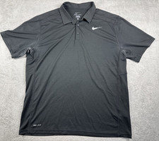 Nike Men's Dri-Fit Short Sleeve Collared Performance Polo Black Size XL