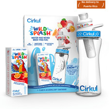 Cirkul 16oz Water Bottle Starter Kit Blue Lid Wild Splash Cartridge new
