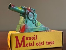 Vintage Manoil Dimestore M200 Metal Action Cannon New Old Stock Mint In Box 