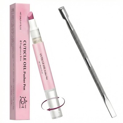 Ceramic Cuticle Pusher & Nail Oil Pen, 2-in-1 Nail Care Tool for Sensitive or...