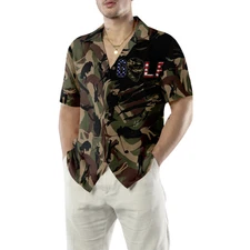 Tattered Camouflage Golf Hawaiian Shir