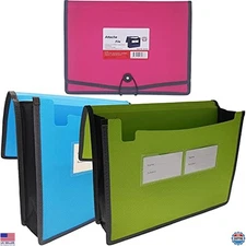 3-Pack Expanding File Folder Organizer - Letter Size, 3.5" Expansion, Elastic