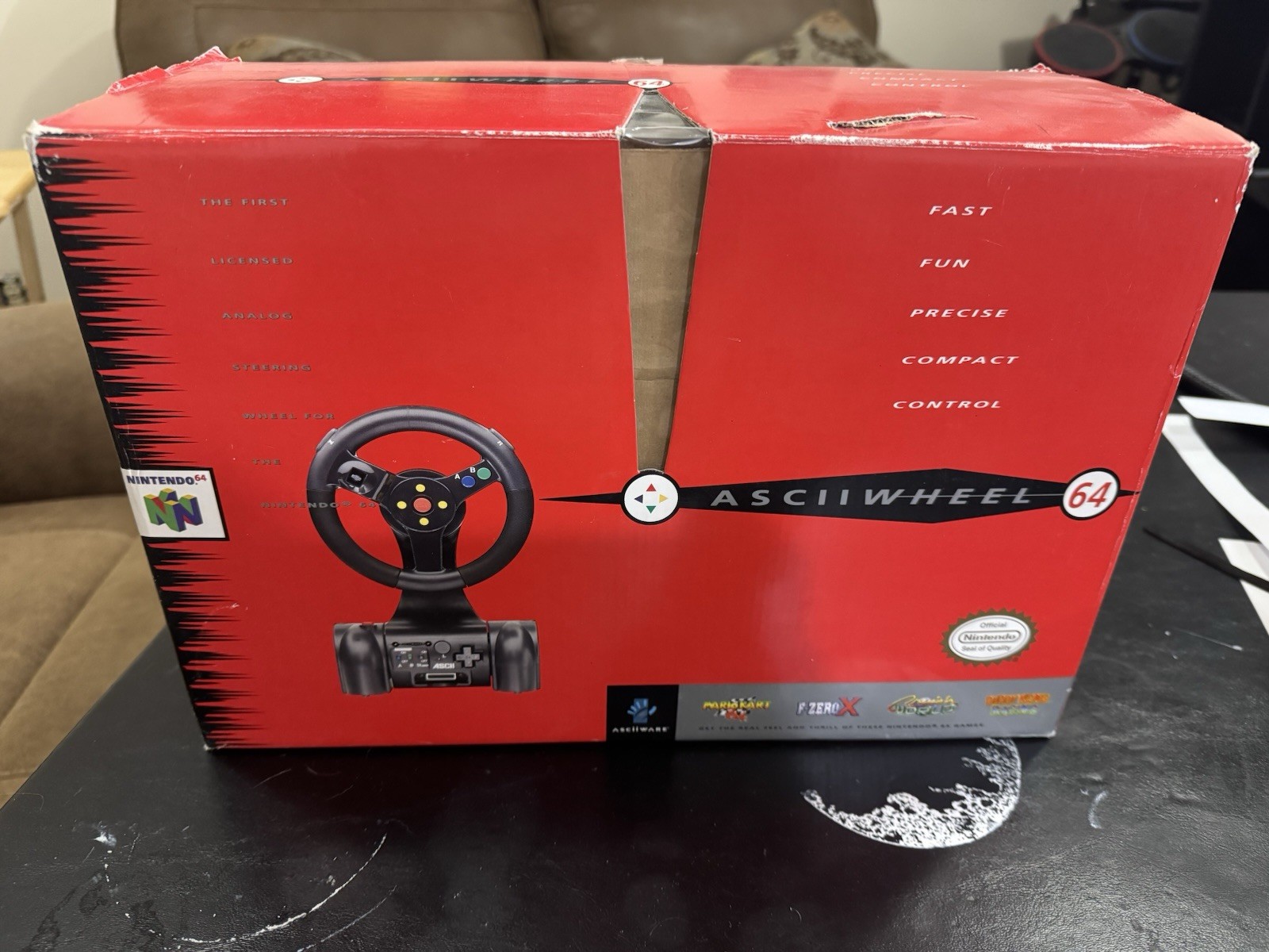 Nintendo N64 ASCII Racing Wheel Controller for Mario Kart F-Zero Diddy Kong