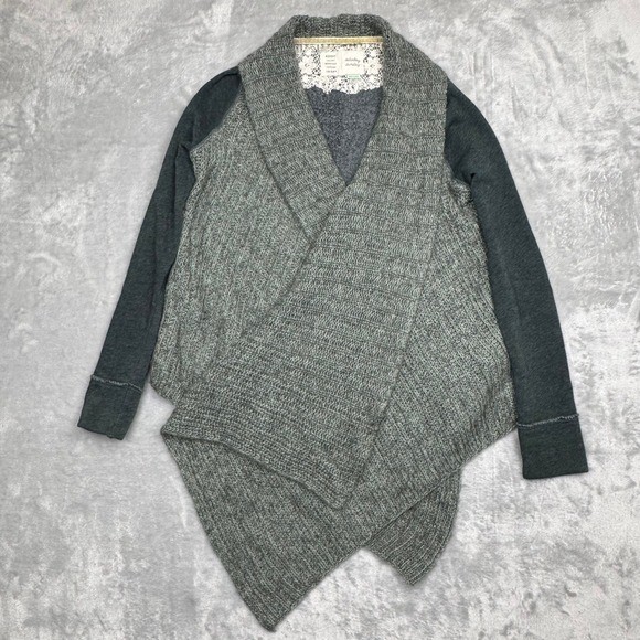 Saturday Sunday Anthropologie Casado Waterfall Cardigan Sweater Green XS