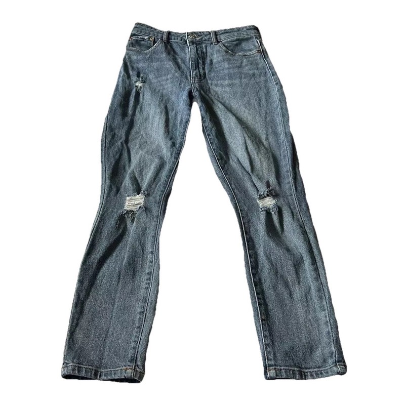 Ashley Mason Women’s Size 7 High Rise Skinny Destroyed Stretch Blue Jeans 