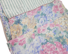 Pastel Floral Country Charm Twin Flat Bedsheet Stripes Florals Twisted Rope Trim