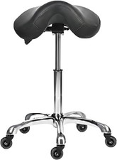 Saddle Stool Rolling Chair with Thicker Seat Swivel Ergonomic Height Adjustable