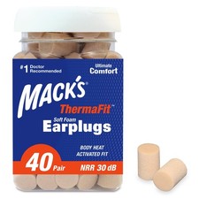 Mack’s ThermaFit Soft Foam Earplugs, 40 Pair - Comfortable Ear Plugs for Slee...