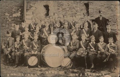 Cornwall 2nd Truro Co. Band Boy's Brigade Original Vintage Real Photo RPPC