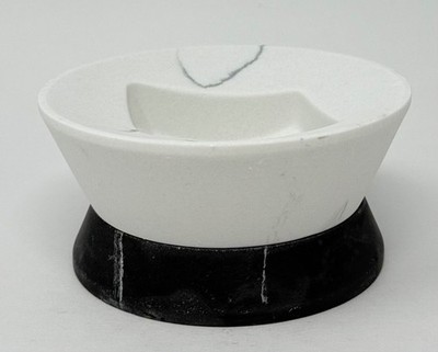 BATH & BODY WORKS BLACK WHITE MARBLE CERAMIC GENTLE FOAMING SOAP SLEEVE HOLDER