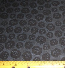 1 yard of BLACK PUMPKINS on GREY 100 Cotton Fabric HALLOWEEN