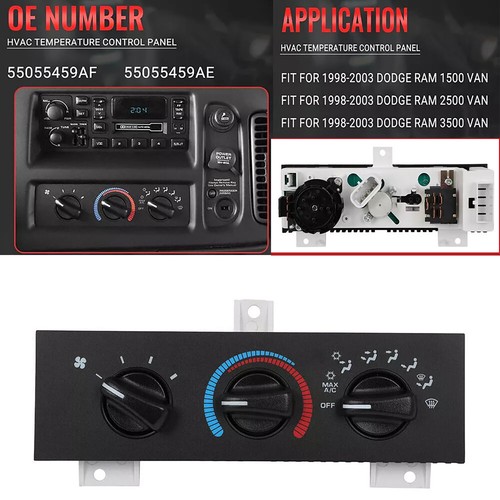 Reliable A/C Heater Manual Climate Temp Control Panel For Dodge 1998-2003 - Picture 8 of 10
