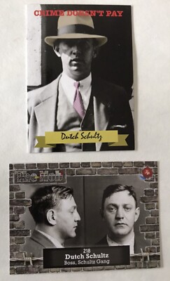 Dutch Scultz  2023 HISTORIC AUTOGRAPHS Cards Mob 1 &  2 ,  Lot of 2 cards