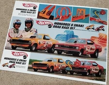 Hot Wheels Mongoose Snake Drag Set Box Art Reproduction 8 1/2" X 11"