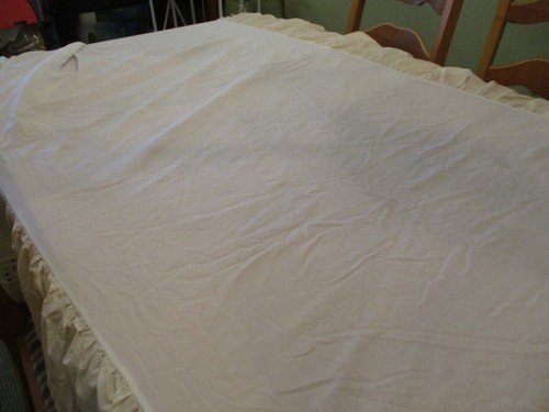 LL BEAN Erbstück Häkelspitze Doppelbett Rock Falten beige elfenbein gebraucht, in einwandfreiem Zustand keine Probleme - Bild 10 von 16