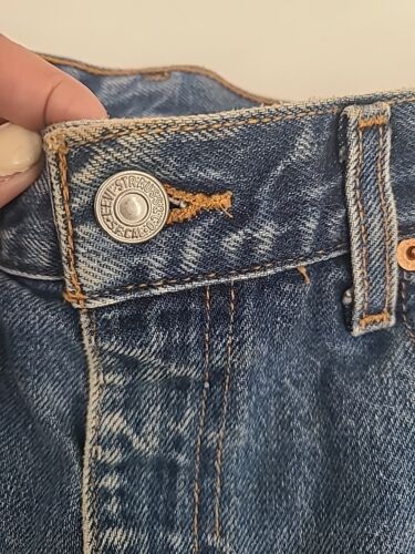True Vintage 80s 505 Levi's Denim Jeans 34x32 Blue Jeans Retro Distressed - Picture 9 of 24