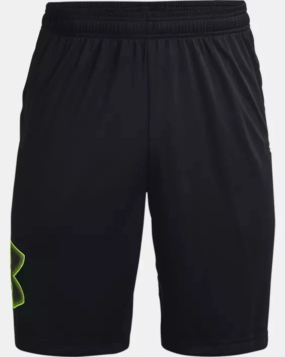 Under Armour - UA Tech™ Graphic Shorts - Black / High Vis Yellow Mens Large NEW