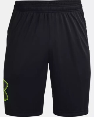 Under Armour - UA Tech  Graphic Shorts - Black / High Vis Yellow Mens Large NEW