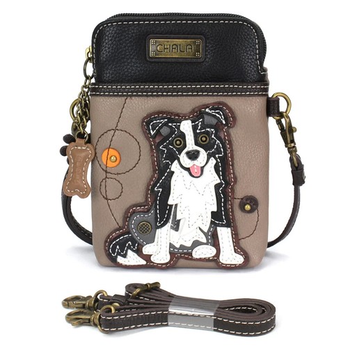 Chala Cell Phone Crossbody Bag * Border Collie/ Warm Gray * 827COL5 ** NEW 827 - Picture 4 of 10
