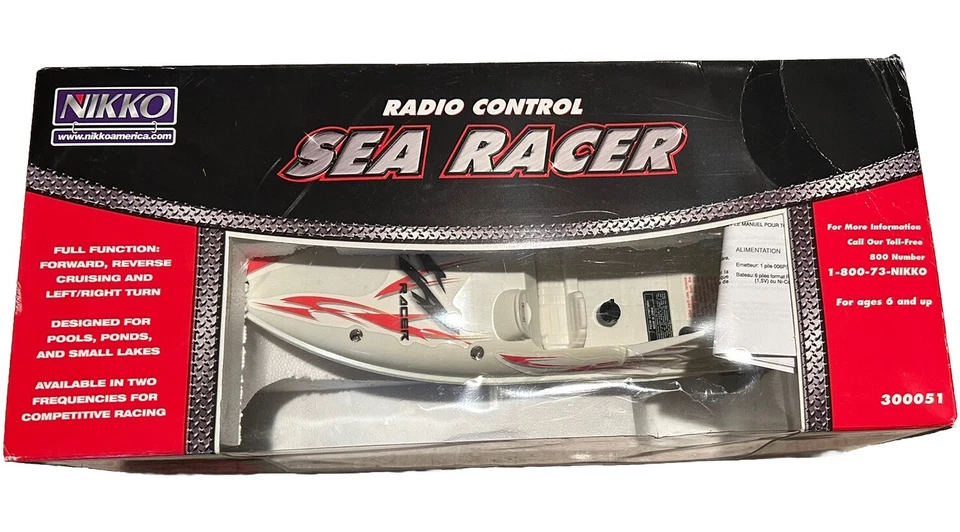 Nikko Radio Control Sea Racer Boat White 300051 NIB Sealed Original Box NEW! - Image 2 of 4