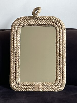 Nautical Coastal Jute Rope Mirror Two's Company 17x26'' EXC