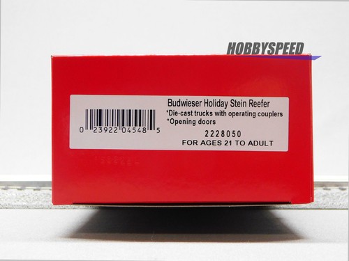 LIONEL BUDWEISER HOLIDAY STEIN REEFER O GAUGE refrigerator freight 2228050 NEW - Picture 9 of 9