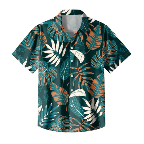 Men's Hawaiian Shirts Mens Floral Printed Button Down Short Sleeve Casual Shirts - Picture 10 of 42