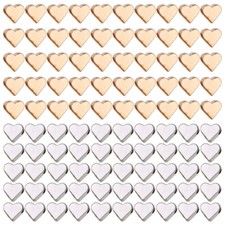 100PCS Heart Shaped Beads Spacer Beads Bracelets Necklace Heart Bracelet Beads
