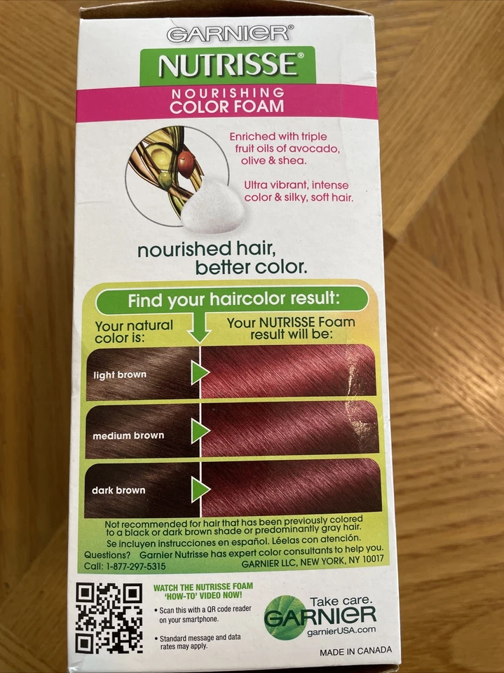 Garnier Nutrisse Color Espuma Nutrisse 6UR Luz Rojo Ultra Intenso Nuevo En Caja A Foto 3 de 4
