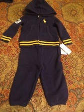 New Ralph Lauren Baby Boys Two Piece Hoodie Pants Set Size 6M