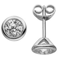 Ohrstecker 585 Gold WeißGold Rund Mit 2 Brillanten 1,0 Ct. Ohrschmuck Ohrringe