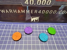 Custom Pro Painted Neon Crackle Bases x2 25mm / 32mm Warhammer 40 Made to Order