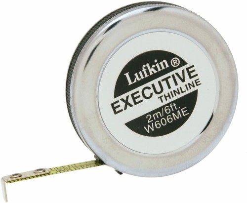 Crescent 1/4" x 2m/6' Executive Thinline Jaune Plaqué Poche SAE/Ruban Métrique M... - Photo 2/2